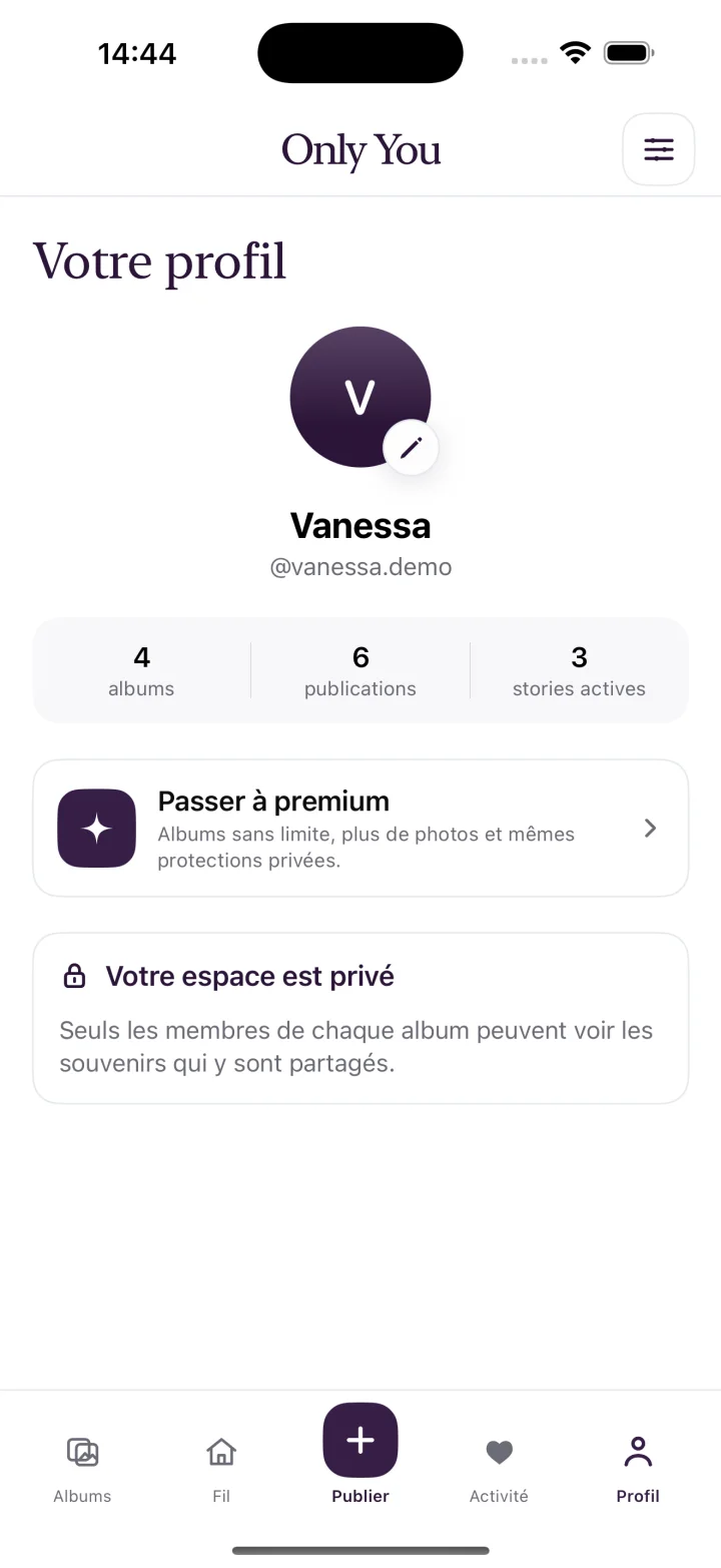 Profil privé de Vanessa
